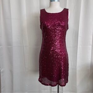 Crystal Doll red sequence cocktail dress